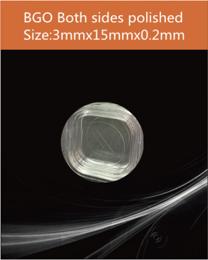 BGO Scintillator, BGO Scintillation Crystal, Bismuth Germanate Scintillation Crystal, 3x15x0.2mm